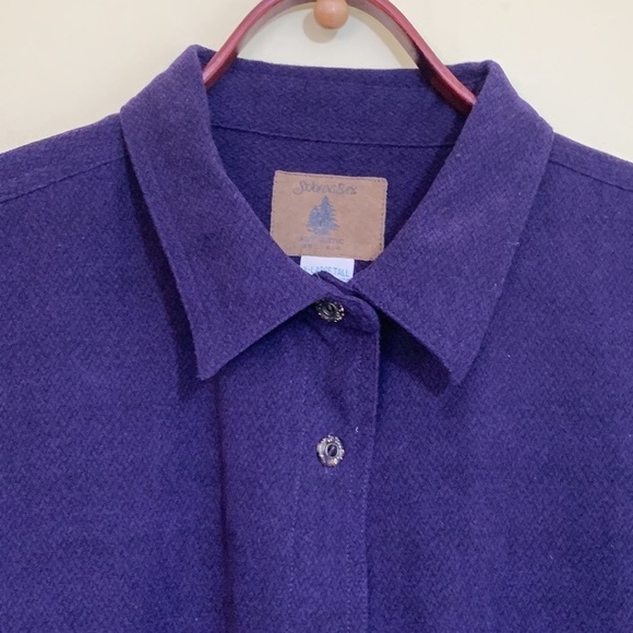 St. John's Bay | Vintage 90's Deep Purple Ultra Suede Button Down Shirt XL Tall - Picture 11 of 17